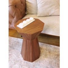 Dipole Furniture Darbuka Doğal Ahşap Ceviz Kaplama Sehpa