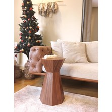 Dipole Furniture Darbuka Doğal Ahşap Ceviz Kaplama Sehpa