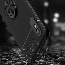 Case 4U Xiaomi Redmi 9A Kılıf Yüzüklü Darbeye Dayanıklı Ravel Arka Kapak Kırmızı