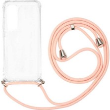 Case 4U Xiaomi Mi Note 10 Lite Kılıf Boyuna Askılı İpli Silikon Arka Kapak X-Rop Rose Gold