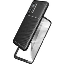 Case 4U Xiaomi Mi 10T Pro Kılıf Rugged Armor Karbon Desenli Lüx Negro Silikon Arka Kapak Lacivert