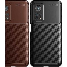 Case 4U Xiaomi Mi 10T Pro Kılıf Rugged Armor Karbon Desenli Lüx Negro Silikon Arka Kapak Lacivert