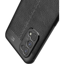 Case 4U Oppo Realme 7 Pro Kılıf Rugan Armor Deri Görünümlü Yüksek Kalite Silikon Niss Lacivert