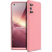 Case 4U Oppo Realme 7 Pro Kılıf 3 Parçalı Tam Koruma Sert Mika Ays Kapak Rose Gold