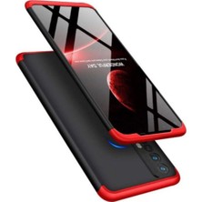 Case 4U Oppo Realme 7 Kılıf 3 Parçalı Tam Koruma Sert Mika Ays Kapak Kırmızı