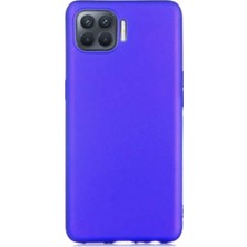 Case 4U Oppo Reno 4 Lite Kılıf Klasik Mat Renkli Yumuşak Premier Silikon Mavi