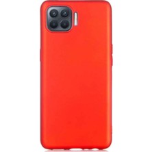 Case 4U Oppo Reno 4 Lite Kılıf Klasik Mat Renkli Yumuşak Premier Silikon Kırmızı