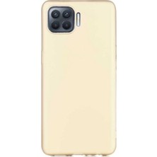 Case 4U Oppo Reno 4 Lite Kılıf Klasik Mat Renkli Yumuşak Premier Silikon Altın