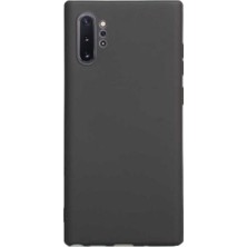 Case 4U Samsung Galaxy Note 10 Plus Kılıf Klasik Mat Renkli Yumuşak Premier Silikon Siyah