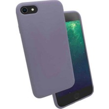 Case 4U Apple iPhone SE 2022 / SE 2020 / iPhone 8 / iPhone 7 Kılıf Lüks Mat Silikon Kadife İç Yüzey Silk Arka Kapak Lila