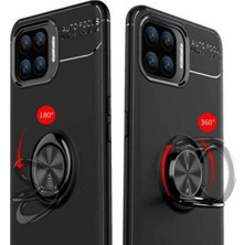 Case 4U Oppo Reno 4 Lite Kılıf Autofocus Shockprof Ravel Yüzüklü Standlı Slikon Kapak Siyah