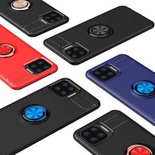 Case 4U Oppo Reno 4 Lite Kılıf Autofocus Shockprof Ravel Yüzüklü Standlı Slikon Kapak Siyah