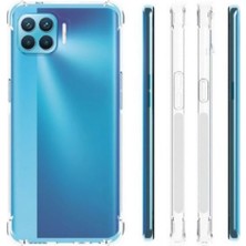 Case 4U Oppo Reno 4 Lite Kılıf Köşe Korumalı Darbe Emici Anti Shock Arka Kapak Şeffaf