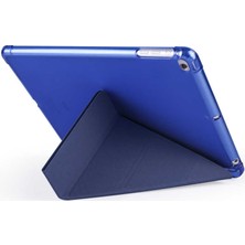 Apple iPad Pro 11 Kılıf + Kalem Kalem Bölmeli Tri Folding Smart Standlı Pu Deri Arkası Yumuşak Silikon 360 Tam Koruma Pembe