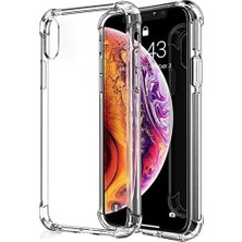 Fibaks Apple iPhone Xr Kılıf AntiShock Köşe Korumalı Darbe Emici Crystal Berrak Şeffaf Sert Silikon