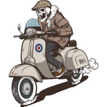 Sticker Fabrikası Vespa Kurukafa Kuru Kafa Kurukafa Sticker 00467