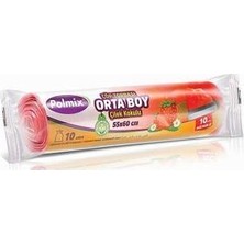 Polmix ÇÖP TORBASI POLMİX BÜZGÜLÜ ORTA 55X60 ÇİLEK KOKULU PEMBE 1 PAKET
