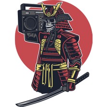 Sticker Fabrikası Samurai Kurukafa Kuru Kafa Kurukafa Sticker 00478