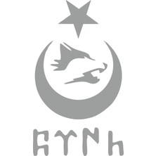 Sticker Fabrikası Türk Bayraklı Ay Yıldız Kurt Göktürk Yazısı Sticker 00672