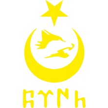 Sticker Fabrikası Türk Bayraklı Ay Yıldız Kurt Göktürk Yazısı Sticker 00672