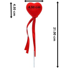 Süsle Bebek ve Parti Kalp Çubuk, 21 cm x 4,5 cm - 10 Adet