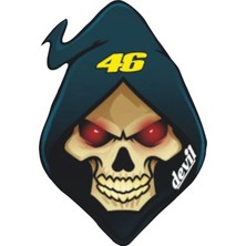 Sticker Fabrikası Devil Şeytan Kurukafa Kuru Kafa Sticker 00530