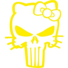 Sticker Fabrikası Dişi Punisher Kurukafa Kuru Kafa Sticker 00528