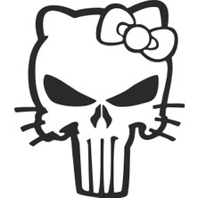 Sticker Fabrikası Dişi Punisher Kurukafa Kuru Kafa Sticker 00528