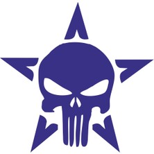 Sticker Fabrikası Yıldız Punisher Kurukafa Kuru Kafa Sticker 00535