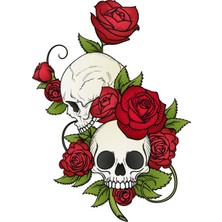 Sticker Fabrikası Gül Kurukafa Kuru Kafa Sticker 00539