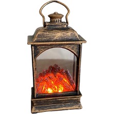 SUME Dekoratif Minyatür Şömine Pilli Fener Yılbaşı Süslemesi