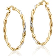 Sembol Gold 14 Ayar Altın Halka Küpe 3,0 cm Burma