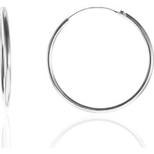 Adal Silver Kadın 925 Ayar Gümüş 20 mm Rodyumlu Halka Küpe