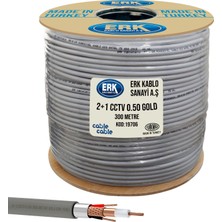 Cable Cable 2+1 CCTV 0.50 Gold Kamera Kablosu - 300M