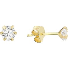 Altın Sepeti  Altın Mini Boy Tektaş Küpe AS375KP