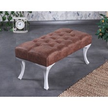 Ünüvar Konsept Dekoratif Dikdörtgen Puf Bench - Kahverengi