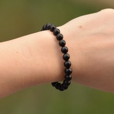 Taş Sandığı Mat Obsidyen Taşı Bileklik - 8 mm