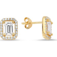 Altın Sepeti Altınsepeti Gümüş Altın Kaplama Baget Küpe G125KPR3