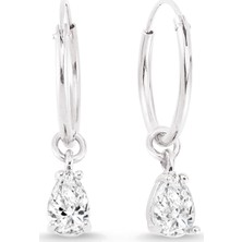 Altın Sepeti Altınsepeti Gümüş Damla Taşlı Halka Küpe G132KPT3R3