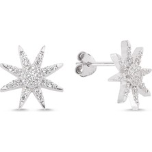 Altın Sepeti Altınsepeti Gümüş Sekiz Köşe Yıldız Küpe G127KP