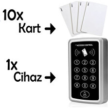Sonex Rfıd Şifreli Kapı Kilidi - Kartlı Geçiş Kontrol Sistemi - 10 Adet Proximity Kart Hediyeli - Su Geçirmez