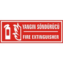İzmir Serigrafi Yangın Söndürücüsü / Fire Extinguisher 2.6 mm PVC 3mm Dekota Uyarı Levhası 17 x 35 cm