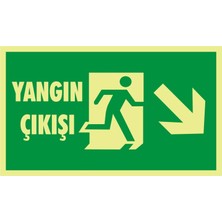 İzmir Serigrafi Fotolümen Yangın Çıkışı (Sağ Aşağı ) (Kendinden Yapışkanlı Etiket) 15 x 30 cm