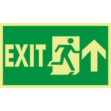 İzmir Serigrafi Fotolümen Exit (Sağ Yukarı) (Kendinden Yapışkanlı Etiket) 15 x 30 cm