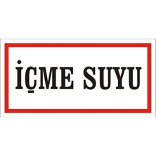 İzmir Serigrafi Içme Suyu Galvaniz Uyarı Levhası 17 x 35 cm