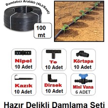 Mgf Plast 100MT/ 16MM. / 33CM. Delikli Damlama Sulama Bahçe Hazır Seti