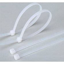 Pemsan 30CM x 3,6mm Plastik Cırt Kelepçe ( Kablo Bağı ) Saydam-Beyaz