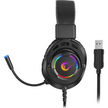Rampage RM-K28 Ghost Siyah USB 7.1 Surround Rgb Işık Efektli Oyuncu Mikrofonlu Kulaklık