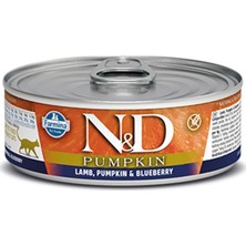 N&D Balkabaklı Kuzu Eti ve Yaban Mersinli Kedi Konservesi 80 gr x 12 Adet