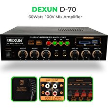 Dexun D-70 60 Watt 100 Volt Hat Trafolu Mikser Amfi D-70